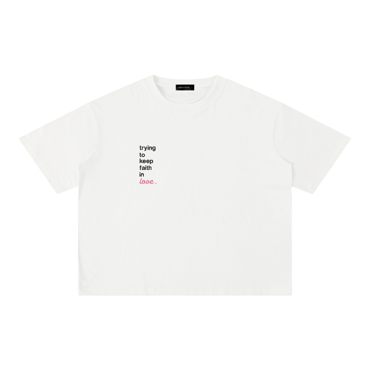 embroidered faith in love tee