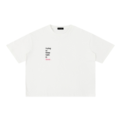 embroidered faith in love tee
