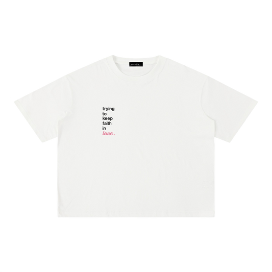embroidered faith in love tee