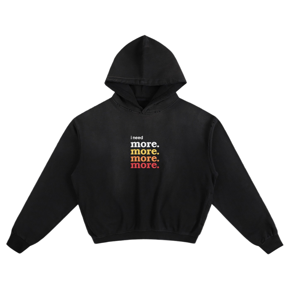 embroidered i need more hoodie